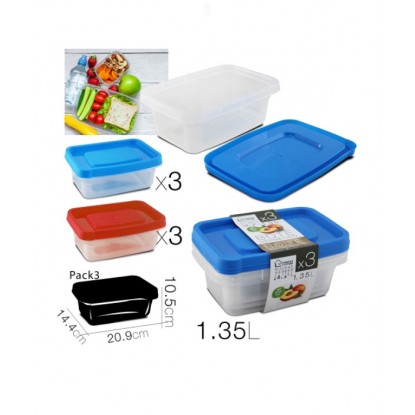 HERMETICO RECTANGULAR x 3 1350 ML R13248