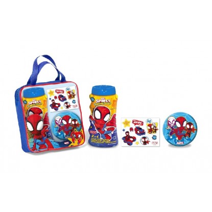 SPIDEY BOLSA + GEL/CHAMPU 300 ML + ESPONJA + TATU