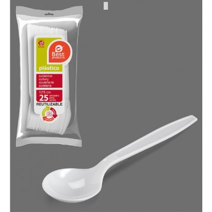 BEST CUCHARILLA BLANCA 12.50CM 25 UDS CPLA