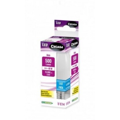 CEGASA LED VELA 5W E14 FRIA 500LM