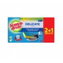 SCOTCH-BRITE ESTROPAJO DELICADO + ESPONJA 2+1
