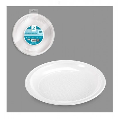 BEST PLATO BLANCO 22 CM 10 UDS R730080