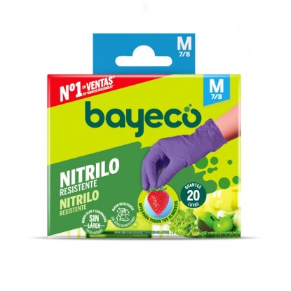 BAYECO GUANTE NITRILO MORADO TM 20U