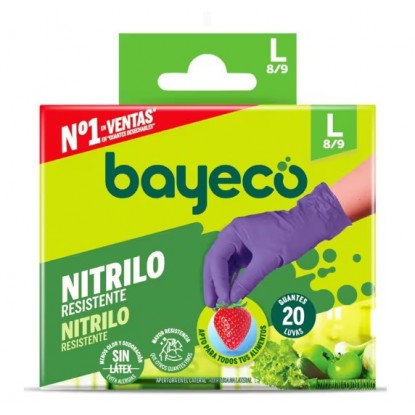 BAYECO GUANTE CUBO 20 UDS NITRILILO MORADO TL