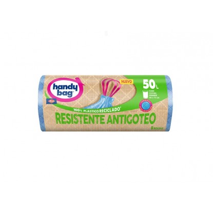 HANDY BAG BOLSA BASURA RES. ANTIGOTEO 50 Lt 8 UDS