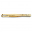 PINZA DEPILAR ESTRECHA 3 CLAVELES 8CM ORO 12234