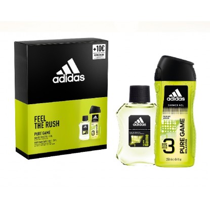 ADIDAS MEN PURE GAME EDT 100 VAPO + GEL 250 ML